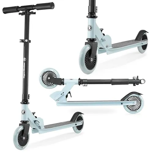 HyperMotion Kinder-Scooter WILLY für 3-8 Jahre - Blau - Faltbarer Roller für Kinder ab 3 Jahren, höhenverstellbarer Lenker und nur 2,2 kg leicht für optimalen Fahrkomfort und einfache Handhabung.