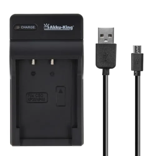 USB-Akku-Ladegerät kompatibel mit Casio NP-60 von Akku-King