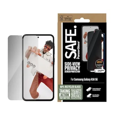 Schutzglas mit Applikator für Galaxy A56 5G - PanzerGlass Blickschutz - Displayschutzfolie für Samsung Galaxy A56 5G, bietet robusten Anti-Kratzer Schutz und ist case-friendly für optimalen Gebrauch.