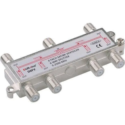 DUR-line D6FV SAT & BK-Verteiler 6-fach Splitter | DC-Durchlass, Unicable-fähig