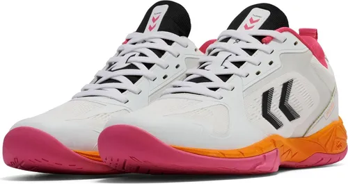 Hummel Speed Court - Weiss, Vielseitige Indoorschuhe für aktive Kinder - Indoorschuhe mit atmungsaktivem Obermaterial und flexibler Sohle für optimalen Komfort und Stabilität. Ideal für Training und Freizeit.