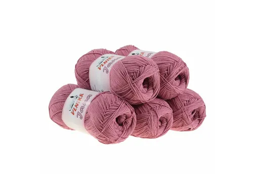 VLNIKA 5 x 100g Strickgarn Jana Häkelwolle, 330 m, altrosa