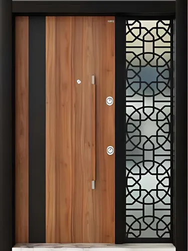 Luxuriöse Braune Eingangstür BVL-157 – Hochwertige Haustüren - Moderne Eingangstür mit 3-dimensional verstellbaren Bändern und Aluminium Bodenschwelle. Robuster Stahlkern für Sicherheit und Langlebigkeit. Inklusive Stoßgriff, Innendrücker und 5 Schlüsseln. Maße: 140 x 200 cm.