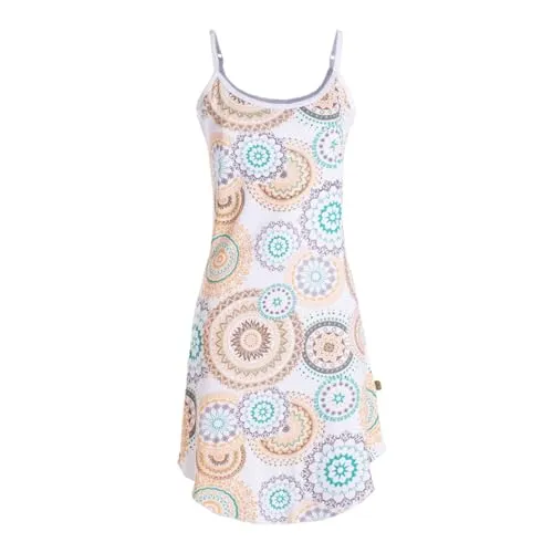 Vishes Spagettiträger Damen-Kleid in weiß I Größe S (36) I Handgefertigt aus 100% Baumwolle I Kleid mit verstellbaren Träger I Ideal für Sommer I Nachhaltige Alternative Bekleidung