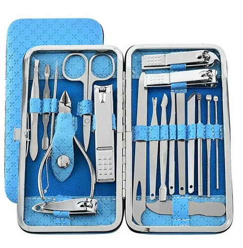 TPFBeauty 19-teiliges Maniküre-Pediküre-Set mit Etui
