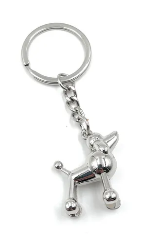 Pudel Haustier Hund silber Schlüsselanhänger Anhänger