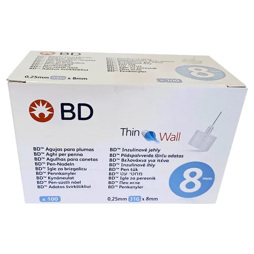 BD Thin Wall Pennadeln 0,25mm (31G) x 8mm