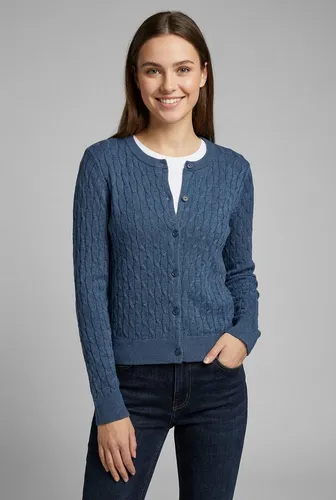 Vero Moda Strickjacke VMFANTASTIC LS O-NECK CABLE CARDIGAN blau S (36) - Modische Strickjacke in Dark Denim aus pflegeleichter Polyester-Mischung. Ideal für den Alltag, mit Rundhalsausschnitt und durchgehender Knopfleiste. Perfekt für jeden Look.