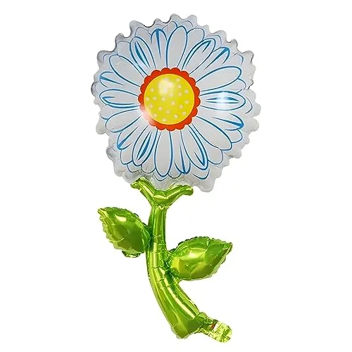 Folienballon Blume Gänseblümchen Design, ca. 40 cm, Ideal für Luftbefüllung, Perfekt für Geburtstage, Hochzeiten, Babypartys, Gartenpartys, Dekorationen, Geschenke und mehr