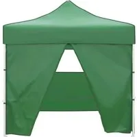 vidaXL Faltzelt mit 4 Wänden 3 x 3 m Grün - Pavillons & Partyzelte – Wasser- und wetterfestes Faltzelt mit robustem Stahlrahmen, ideal für Hochzeiten und Gartenpartys, einfach zu montieren und komplett verschließbar.