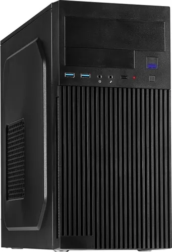 INTER-TECH Micro Tower IT-6521 Straight - PC-Gehäuse für mATX Mainboards, 4 schraubbare Slotbleche und 2x USB 3.2 Gen 1 Anschlüsse