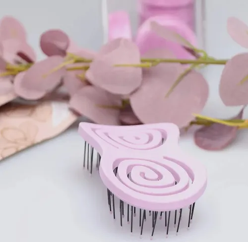Chiara Ambra - Haarbürste Klimaneutrale Bio ohne Ziepen mit Stroh - Soft Rosa