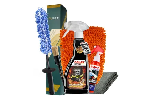 Sonax Felgenbeast Set | Felgenreinigung & Versiegelung mit Bürste und Detailer - Felgenversiegelung: Komplettes Set mit SONAX Felgenbeast, Aurum Performance Felgenbürste und Xtreme Ceramic Quick Detailer für ein perfektes Finish und starken Schutz.