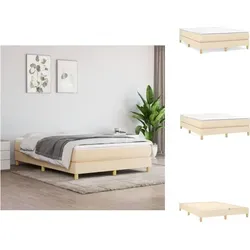 vidaXL Boxspringbett Creme 140x190 cm Stoff von vidaXL