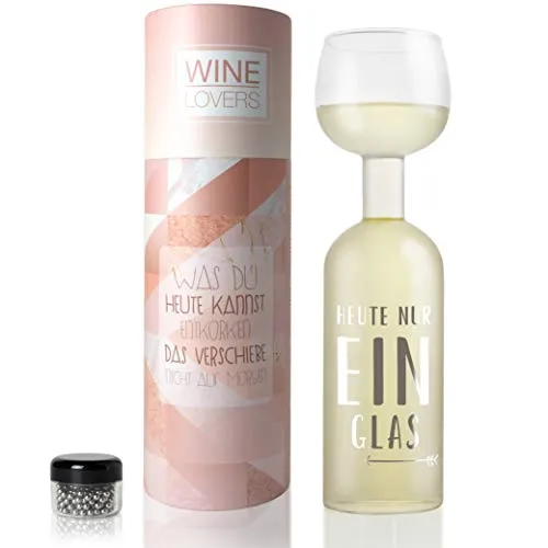 ILP GMBH I LOVE PRODUCTS Wine Lovers Weinglas XXL - Rotweingläser mit 750 ml Füllmenge, witzigem Spruch 'Heute nur ein Glas' und Reinigungskügelchen – das perfekte Geschenk für Weinliebhaber und Partygänger.