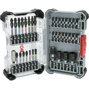 Bosch Bitset PRO Impact 36-teilig - Bit-Set für Schlagschrauber mit 36 hochwertigen Bits in verschiedenen Längen und Profilen, inklusive Schnellwechselbithalter für mühelosen Bitwechsel und hohe Haltbarkeit durch optimierten Wärmebehandlungsprozess.