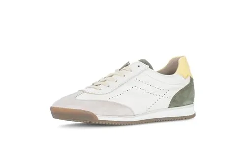 Gabor Comfort Sneaker - Beige Glattleder/Veloursleder - Modischer Damensneaker aus hochwertigem Glatt-Nubukleder mit herausnehmbarer, gepolsterter Einlegesohle für individuellen Komfort. Ideal für den Alltag mit optimaler Passform und griffiger Gummisohle.