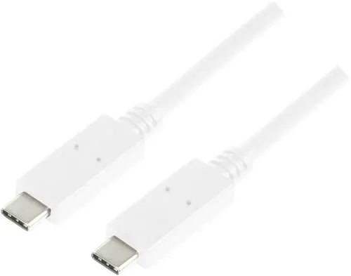 LogiLink USB-Kabel USB 3.2 Gen1 USB-C Stecker, USB-C Stecker 1.00 m Weiß CU0131