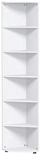 Geramöbel Aktenregal Flex S-346010-W, Eckregal für 6 Ordnerhöhen - Praktisches Eckregal aus Holz, ideal für Platzmangel. 5 höhenverstellbare Fachböden mit 17 kg Tragkraft pro Boden. Made in Germany, vormontiert geliefert.