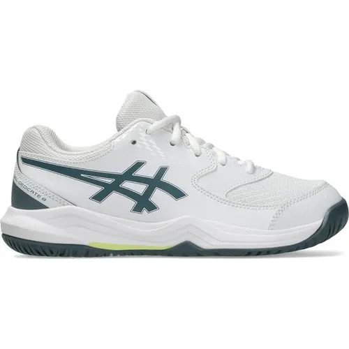 ASICS Kinder Tennisoutdoorschuhe GEL-DEDICATE 8 GS – Stabilität für junge Athleten - Der GEL-DEDICATE™ 8 GS (10 - 14 Jahre) bietet optimalen Halt und Flexibilität. Mit Kunstleder-Overlays und TRUSSTIC™ System ausgestattet, ist er ideal für dynamische Bewegungen auf dem Platz.