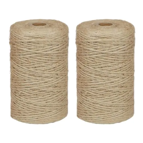 DXRPO Natur Juteschnur Kordel, 1mm x 200m x 2 Juteseil, Sisalseil, Gartenschnur, Paketschnur, Hanfseil, Bastelschnur Reißfest für DIY Basteln, Kratzbaum, Kunstgewerbe Gartenarbeit Dekorieren