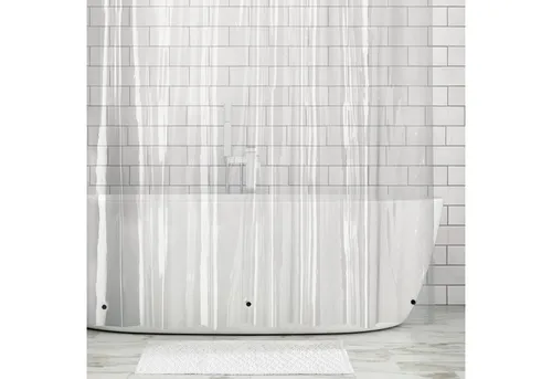 mDesign Badaccessoire-Set Duschvorhang XL Duschabtrennung Spritzschutz 243,8 cm lang mDesign T