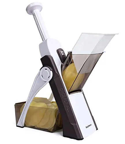 SupMakin Gemüseschneider, Once for All Verstellbar Gemüsehobel Genius Mandoline Vegetable Slicer Kartoffelschneider Zwiebelschneider