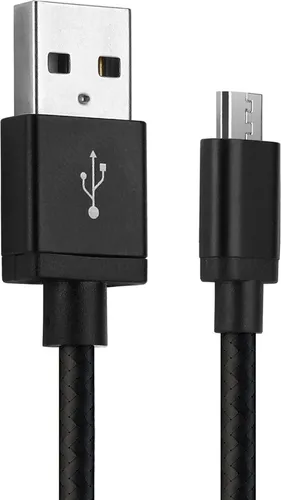 CELLONICMicro USB Kabel auf USB A 2.0 - 1m für Kamera Handy Smartphone Navigation Headset Tablet Ladekabel 2A schwarz Nylon