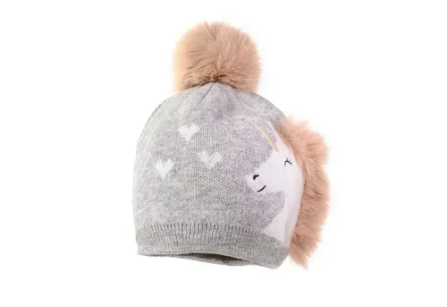 MAXIMO Strickmütze mit Wollanteil - Grau 49/51 - Stylische Mütze mit 10% Wollanteil, gefüttert und bestickt für optimalen Tragekomfort. Ideal für kalte Tage!