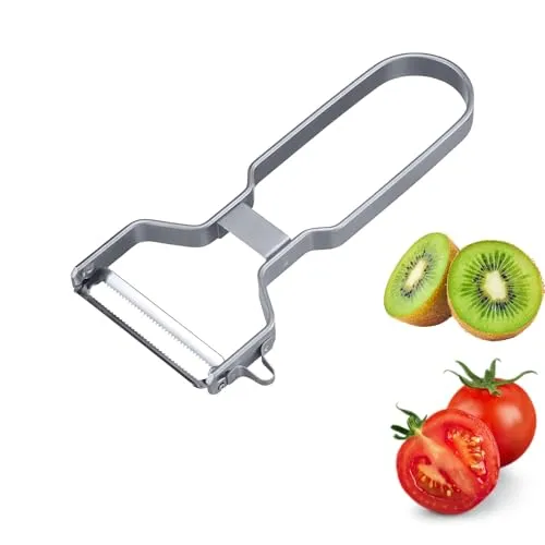 Westmark Sparschäler mit 2 schneidig gezackter Klinge – ideal zum Schälen von Tomate, Kiwi, Mango, Paprika und mehr, für Rechts- und Linkshänder - Edelstahl