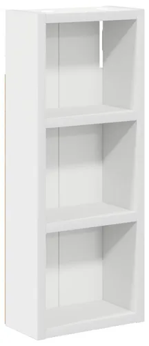 vidaXL Badezimmer-Wandschrank Weiß 20 x 10 x 50 cm - Moderner, wandmontierter Badezimmer-Wandschrank aus robustem Holzwerkstoff. Ideal für kleine Bäder, bietet er praktischen Stauraum mit zwei Regalen für Toilettenartikel und Handtücher.