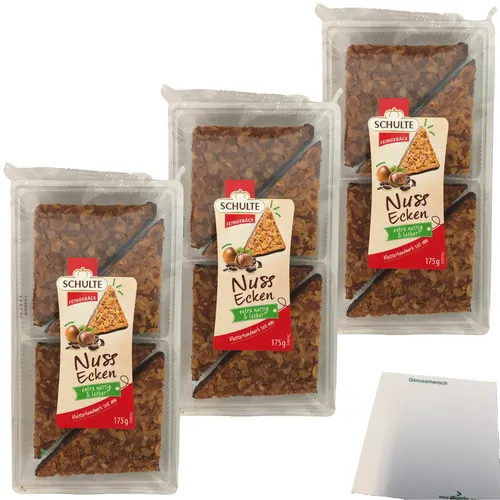 Schulte Nussecken extra nussig lecker mit Zartbitterschokolade 3x175g usy Block