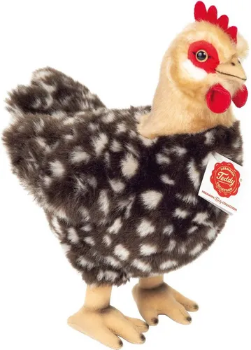Teddy Hermann 94168 - Henne stehend, 24 cm, Plüschtier - Premium Plüsch-Henne, 100% recycelte Füllung, spielzeugsicher und waschmaschinenfest – ideal für umweltbewusste Familien.