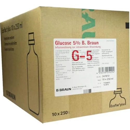 GLUCOSE 5% B.Braun Ecoflac P 10X250 ml