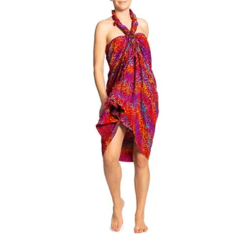PANASIAM Sarong B502 redtone, L in rot von PANASIAM