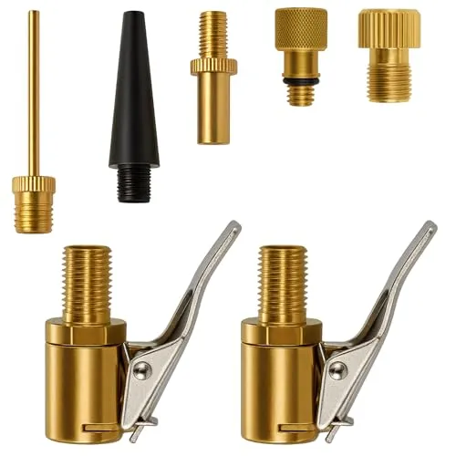 kelav Autoventil Hebelstecker Air Chuck, 2 Stück 8mm Autoventil Auto Ventilstecker Luftpumpe Fahrrad Ventile Adapter Ventiladapter Fahrrad, für Reifenventile mit Clip Material aus Messing