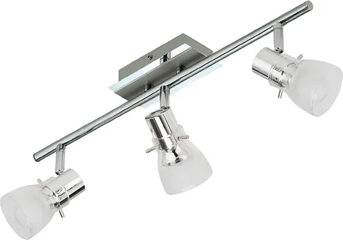 Moderne 3-flg. Deckenlampe aus Chrom mit Glas und LED - Stylische Deckenleuchte mit einstellbarer Leuchtrichtung und inkl. LED Leuchtmittel, ideal für geschlossene Räume. Hohe Lichtleistung von 350 Lumen bei nur 4 Watt.
