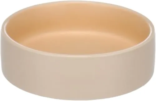 Hundenapf Keramik – hundenapf kleine Hunde – 200ml – spülmaschinengeeignet – rund beige & orange – Flamingo Anca