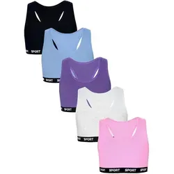 TupTam Bustier TupTam Mädchen Bustier mit breiten Trägern und Racerback blau|bunt|grau|lila|rosa|schwarz 134/140