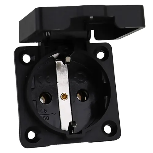 Wohnwagen Caravan Vorzelt Außensteckdose mit Klappe Schwarz Schuko 220 Volt