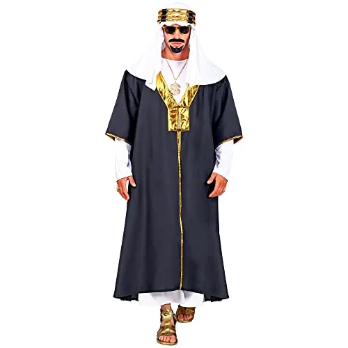 W WIDMANN MILANO Party Fashion - Kostüm Sultan, Tunika mit Robe und Turban - Kostüm-Outfits für Erwachsene, inklusive edler Robe mit Goldborten und passendem Turban – perfekt für Karneval und Fasching!