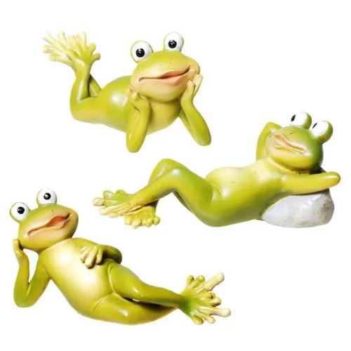 3er Set Frosch liegend, sortiert