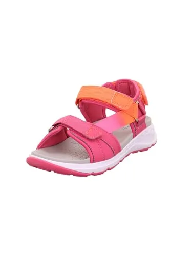 Superfit Criss Cross Sandale, Pink/Orange 5510, 34 EU - Sandalen für Mädchen mit atmungsaktivem Textilfutter, ideal für ein super Fußklima und einfachen Einstieg dank 3 Klettverschlüssen.