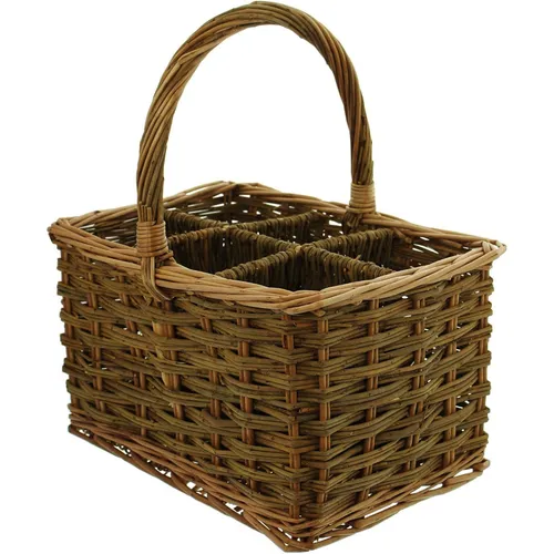 Flaschenkorb für 6 Flaschen aus Weidengeflecht von Frank Flechtwaren