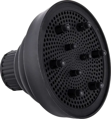 Ponik’s - Faltbarer Silikon-Diffusor, Universeller Haardiffusor, Föhnaufsatz für Perfekte Locken Haarfönabdeckung, Passt auf die meisten Profi-Haartrockner, Schwarz