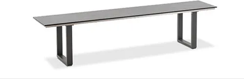 Niehoff Gartenbank Nemo - HPL Zement 160 x 40 cm - Gartenbank aus hochwertigem HPL mit pulverbeschichtetem Edelstahlgestell, witterungsbeständig und in 3 eleganten Grautönen erhältlich.
