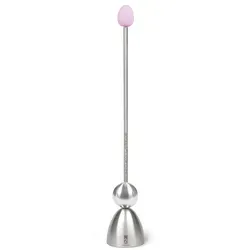 Take2 Clack Retro Eierköpfer aus Edelstahl, rosa - Eierlöffel aus hochwertigem Edelstahl mit innovativer Schlagkugel-Technik für sauberes Abtrennen des Eikopfs. Perfekt für ein stilvolles Frühstück!