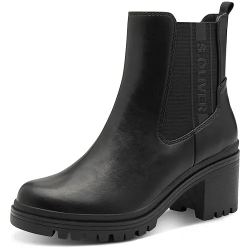 s.Oliver Stiefelette 100% vegan - Stiefeletten mit 6 cm Absatzhöhe, aus 100% veganem Kunstleder und weichem Fleece-Innenmaterial für warmen Gehcomfort. Ideal für stilbewusste und umweltfreundliche Fashionistas.