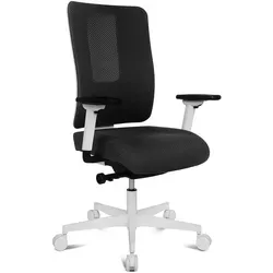 Sitness Life 50 Armlehnen weiß/schwarz - Bürostuhl mit stufenloser Sitzhöhenverstellung und atmungsaktiver Rückenlehne, fördert aktiv die Rückenmuskulatur und verbessert die Konzentration.