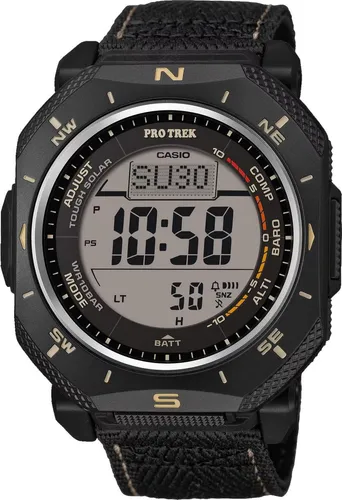 Casio Pro Trek PRG-69B-1ER Herren Armbanduhr - Robuste Pro Trek Armbanduhr für Herren mit Solar-Kompass, Stoppuhr und Weltzeitfunktion. Ideal für Outdoor-Abenteuer und zuverlässige Zeitmessung. Wasserdicht bis 10 bar.